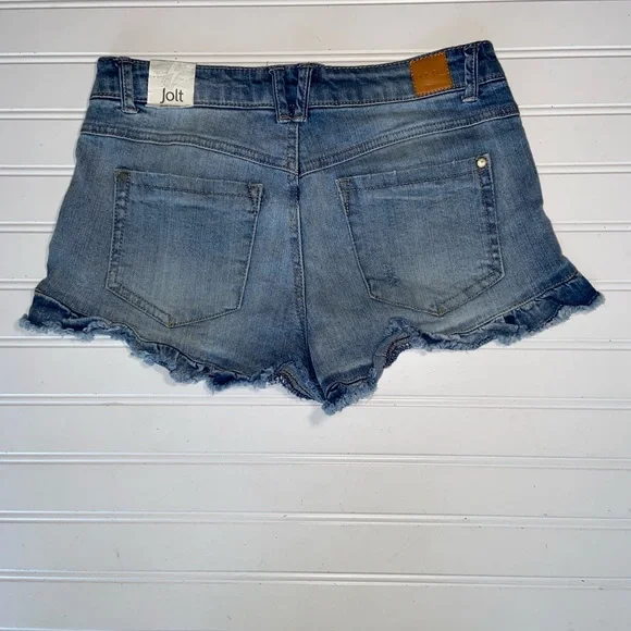 Jolt Ladies Ruffled Bottom Zip Jr Jean Shorts Jr Sz 9 Available New w tags - Picture 4 of 13
